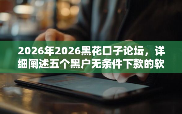 2026年2026黑花口子论坛，详细阐述五个黑户无条件下款的软件