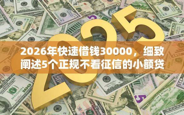 2026年快速借钱30000,细致阐述5个正规不看征信的小额贷款口子 2026年快速借钱30000,细致阐述5个正规不看征信的小额贷款口子