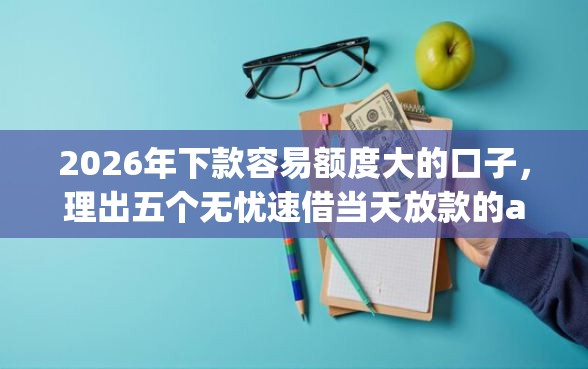 2026年下款容易额度大的口子,理出五个无忧速借当天放款的app 2026年下款容易额度大的口子,理出五个无忧速借当天放款的app