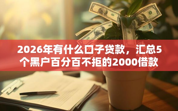 2026年有什么口子贷款，汇总5个黑户百分百不拒的2000借款口子
