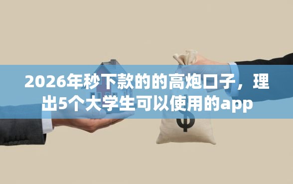 2026年秒下款的的高炮口子，理出5个大学生可以使用的app