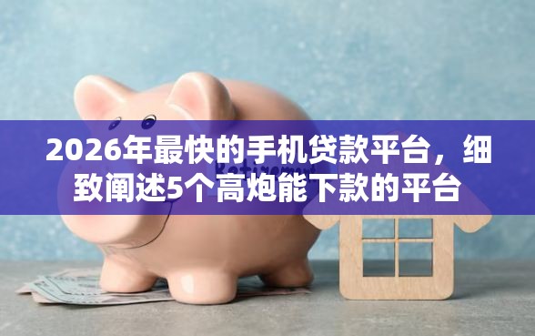2026年最快的手机贷款平台，细致阐述5个高炮能下款的平台