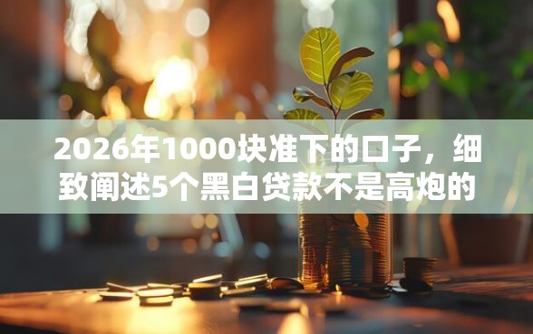 2026年1000块准下的口子，细致阐述5个黑白贷款不是高炮的口子