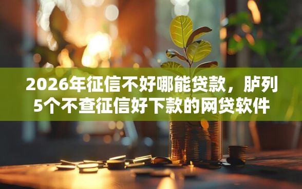 2026年征信不好哪能贷款,胪列5个不查征信好下款的网贷软件 2026年征信不好哪能贷款,胪列5个不查征信好下款的网贷软件
