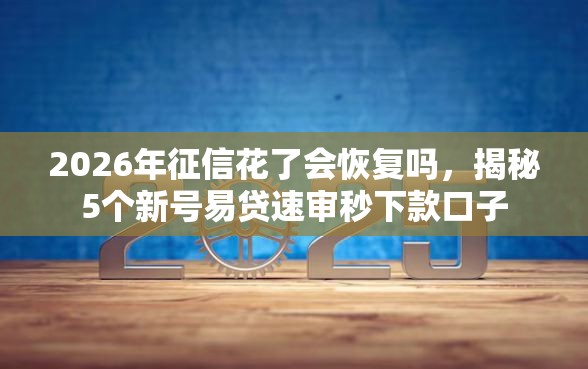 2026年征信花了会恢复吗，揭秘5个新号易贷速审秒下款口子