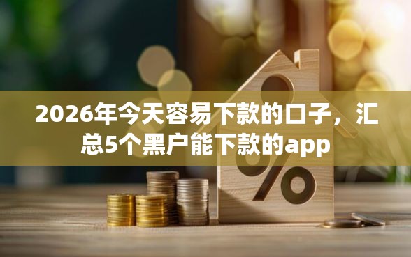 2026年今天容易下款的口子，汇总5个黑户能下款的app