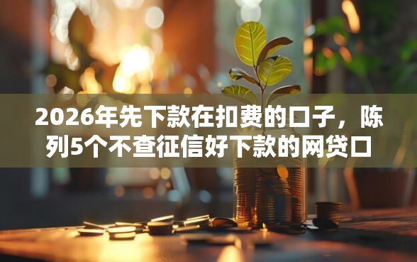 2026年先下款在扣费的口子，陈列5个不查征信好下款的网贷口子