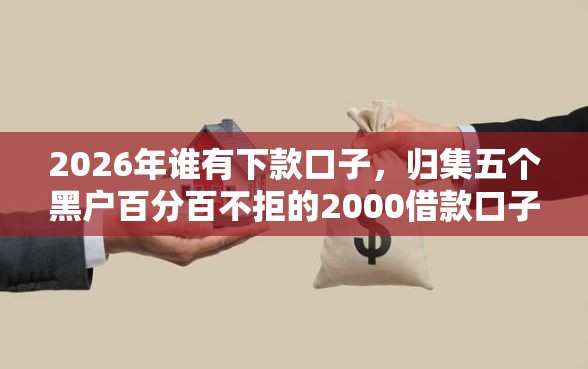 2026年谁有下款口子，归集五个黑户百分百不拒的2000借款口子