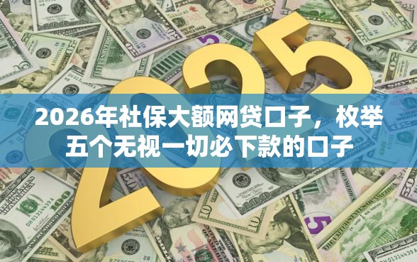 2026年社保大额网贷口子，枚举五个无视一切必下款的口子