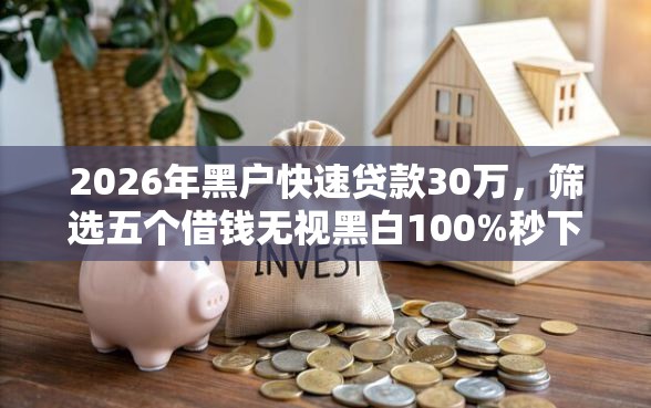 2026年黑户快速贷款30万，筛选五个借钱无视黑白100%秒下口子