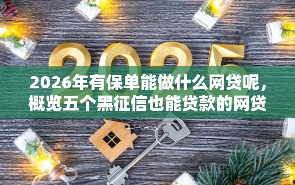 2026年有保单能做什么网贷呢，概览五个黑征信也能贷款的网贷软件