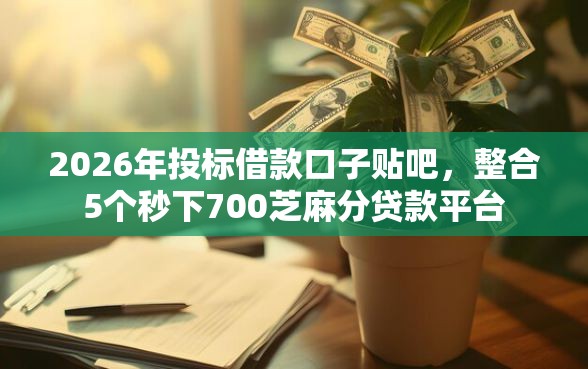 2026年投标借款口子贴吧，整合5个秒下700芝麻分贷款平台