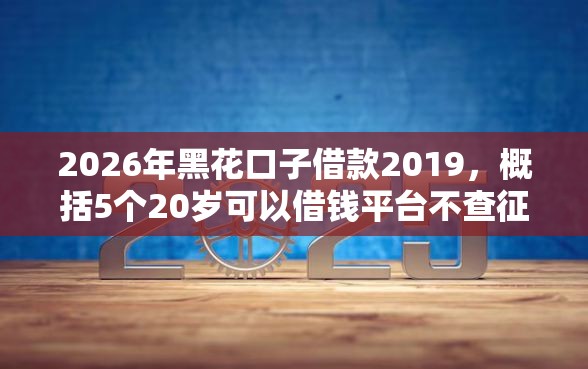 2026年黑花口子借款2019，概括5个20岁可以借钱平台不查征信的平台