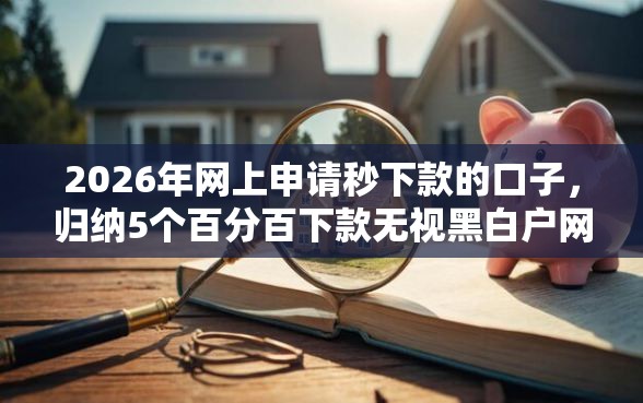 2026年网上申请秒下款的口子，归纳5个百分百下款无视黑白户网贷口子
