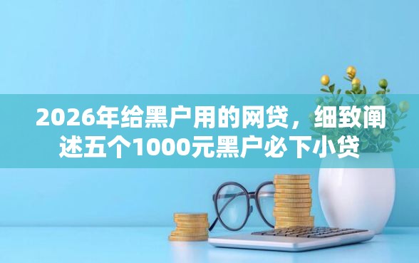 2026年给黑户用的网贷，细致阐述五个1000元黑户必下小贷