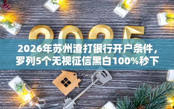 2026年苏州渣打银行开户条件，罗列5个无视征信黑白100%秒下平台