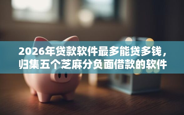 2026年贷款软件最多能贷多钱，归集五个芝麻分负面借款的软件