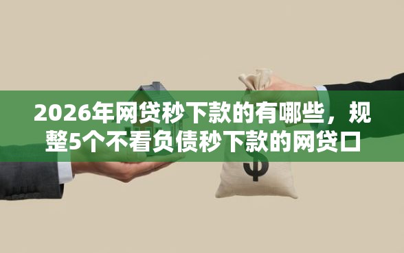 2026年网贷秒下款的有哪些，规整5个不看负债秒下款的网贷口子
