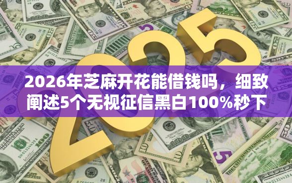2026年芝麻开花能借钱吗，细致阐述5个无视征信黑白100%秒下口子