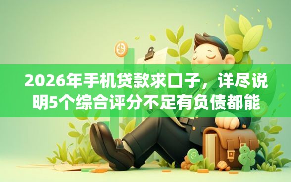 2026年手机贷款求口子，详尽说明5个综合评分不足有负债都能下款app