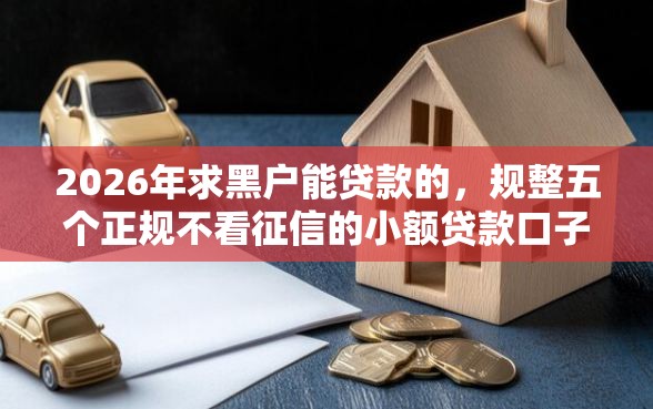 2026年求黑户能贷款的，规整五个正规不看征信的小额贷款口子