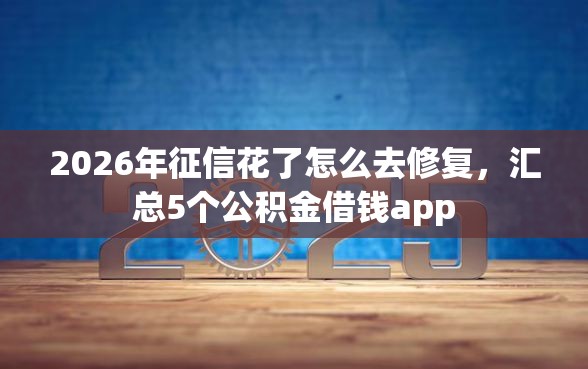2026年征信花了怎么去修复，汇总5个公积金借钱app