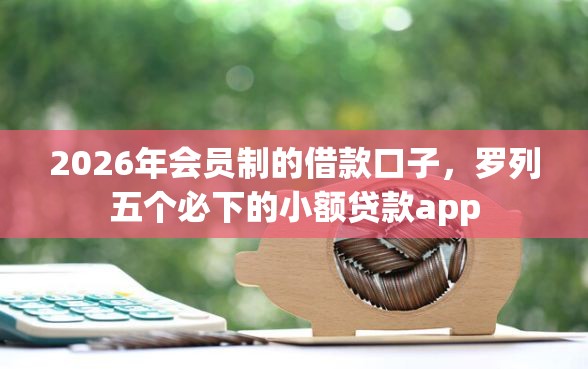 2026年会员制的借款口子，罗列五个必下的小额贷款app