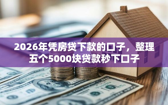 2026年凭房贷下款的口子，整理五个5000块贷款秒下口子