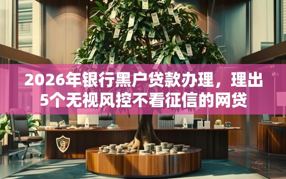 2026年银行黑户贷款办理，理出5个无视风控不看征信的网贷