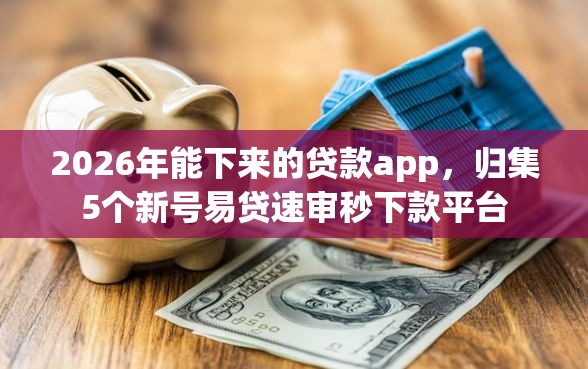 2026年能下来的贷款app，归集5个新号易贷速审秒下款平台