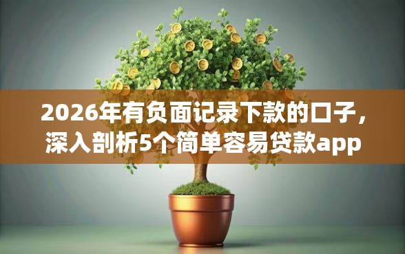 2026年有负面记录下款的口子，深入剖析5个简单容易贷款app