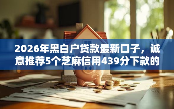 2026年黑白户贷款最新口子，诚意推荐5个芝麻信用439分下款的平台