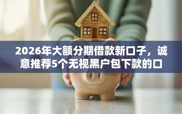 2026年大额分期借款新口子，诚意推荐5个无视黑户包下款的口子