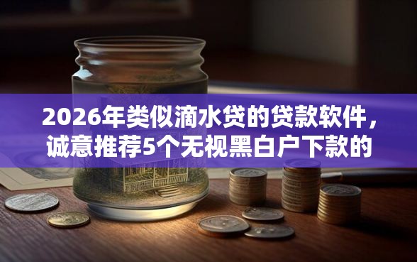 2026年类似滴水贷的贷款软件，诚意推荐5个无视黑白户下款的口子