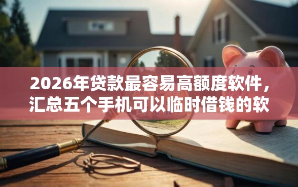 2026年贷款最容易高额度软件，汇总五个手机可以临时借钱的软件