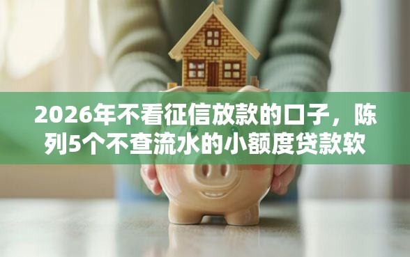 2026年不看征信放款的口子，陈列5个不查流水的小额度贷款软件