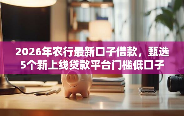 2026年农行最新口子借款，甄选5个新上线贷款平台门槛低口子
