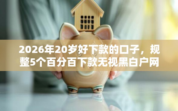 2026年20岁好下款的口子，规整5个百分百下款无视黑白户网贷