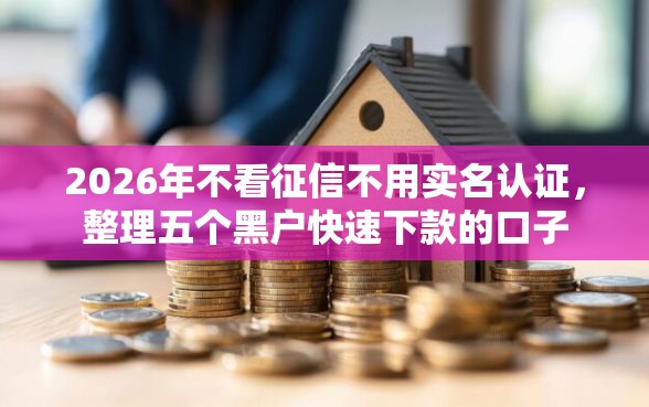 2026年不看征信不用实名认证，整理五个黑户快速下款的口子