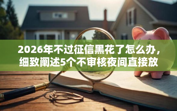 2026年不过征信黑花了怎么办，细致阐述5个不审核夜间直接放款的网贷平台
