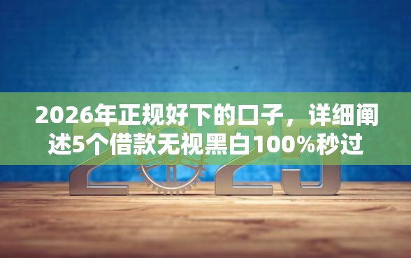 2026年正规好下的口子，详细阐述5个借款无视黑白100%秒过