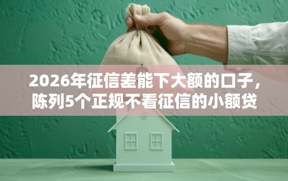 2026年征信差能下大额的口子，陈列5个正规不看征信的小额贷款口子
