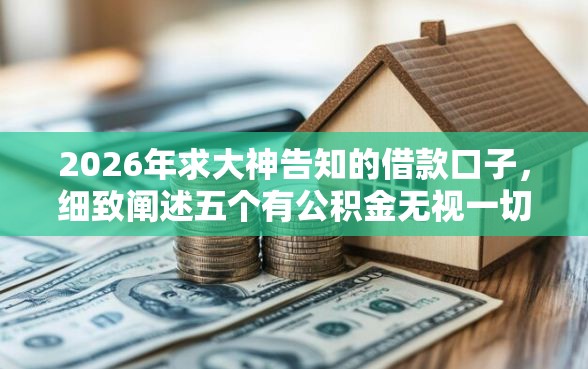 2026年求大神告知的借款口子，细致阐述五个有公积金无视一切的口子
