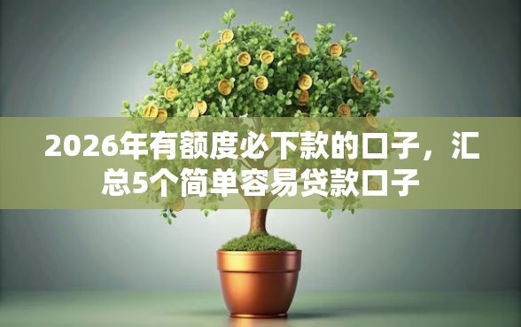 2026年有额度必下款的口子，汇总5个简单容易贷款口子