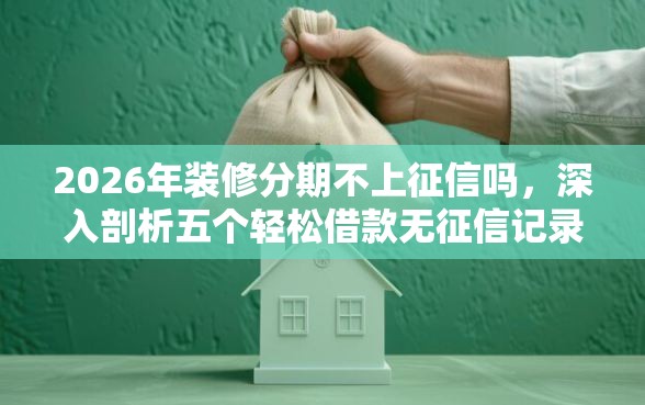2026年装修分期不上征信吗，深入剖析五个轻松借款无征信记录的平台