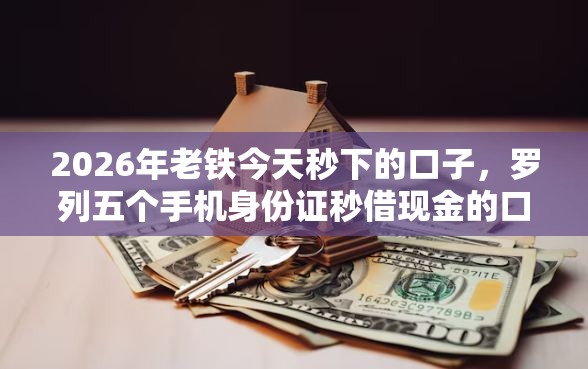 2026年老铁今天秒下的口子，罗列五个手机身份证秒借现金的口子