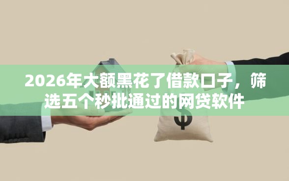 2026年大额黑花了借款口子，筛选五个秒批通过的网贷软件