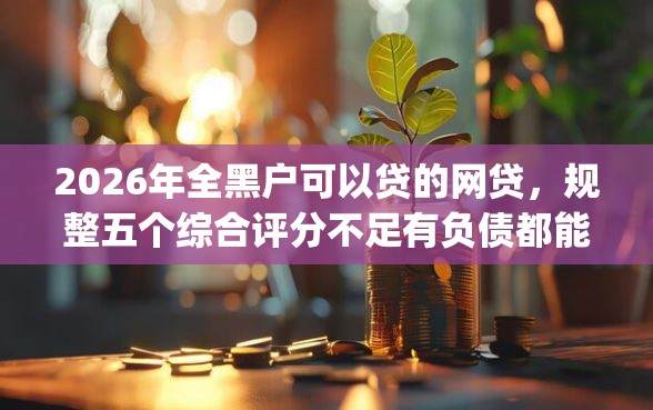 2026年全黑户可以贷的网贷，规整五个综合评分不足有负债都能下款app