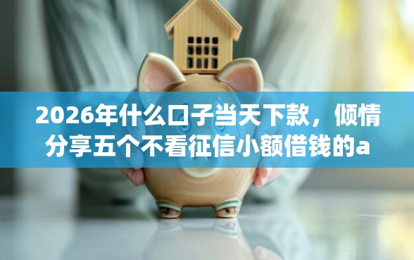 2026年什么口子当天下款，倾情分享五个不看征信小额借钱的app