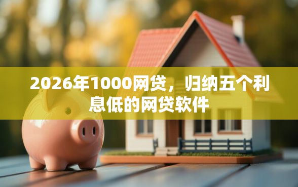 2026年1000网贷，归纳五个利息低的网贷软件